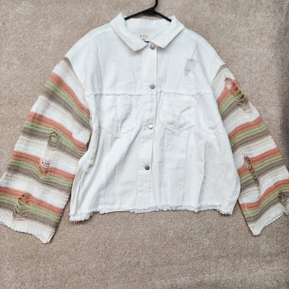 POL Crochet Knit Spring White Jacket Oversized Size 3X NWOT Boho - Picture 2 of 6